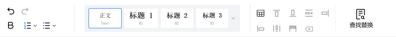 大模型正文工作台：章节编辑、查找替换与表格操作实际页面截图